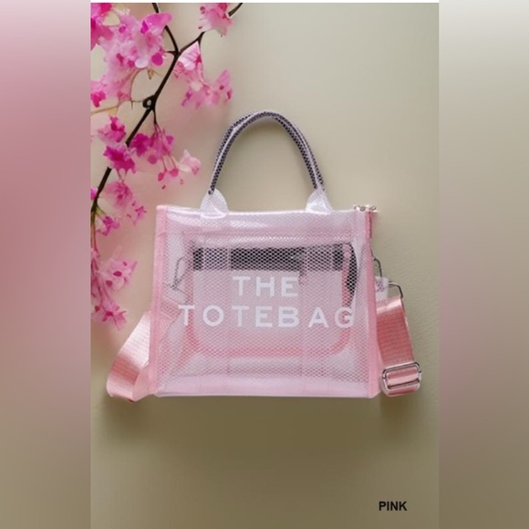 NWT Zenana COLORFUL TRANSPARENT THE TOTE BAG W SHOULDER STRAP - Picture 1 of 3
